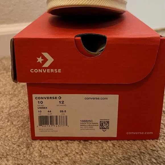 Unisex Converse Chuck Taylor 70 Yellow & Cream Lowtop Sneakers Size M10/W12 BNIB - Picture 3 of 7